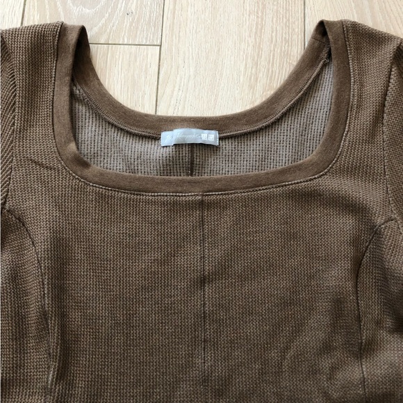 Mame Kurogouchi x Uniqlo Heattech Wool Blend Waffle Square Neck Top Size XS - Picture 5 of 13